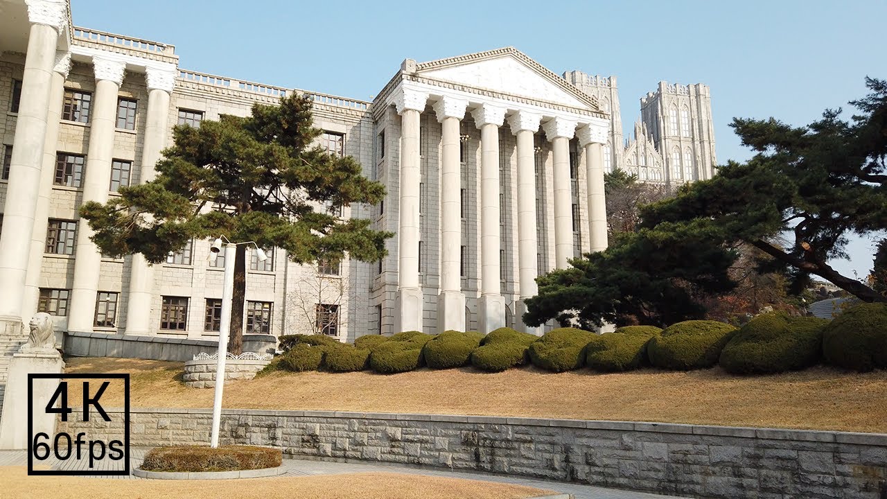 Seoul Korea Kyunghee University 4K walking around Seoul campus view
