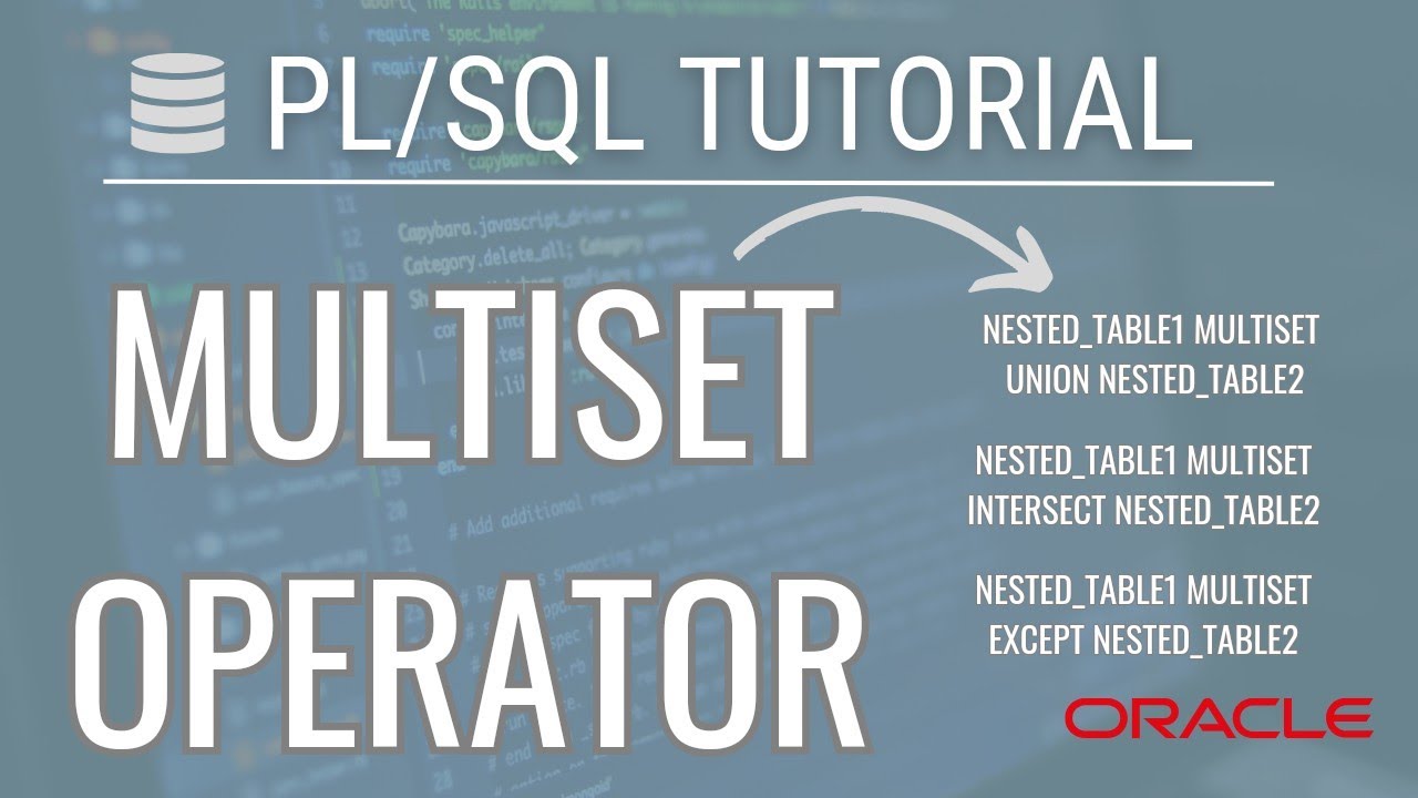 PL/SQL Collections: Multiset | Tamil | iCoding