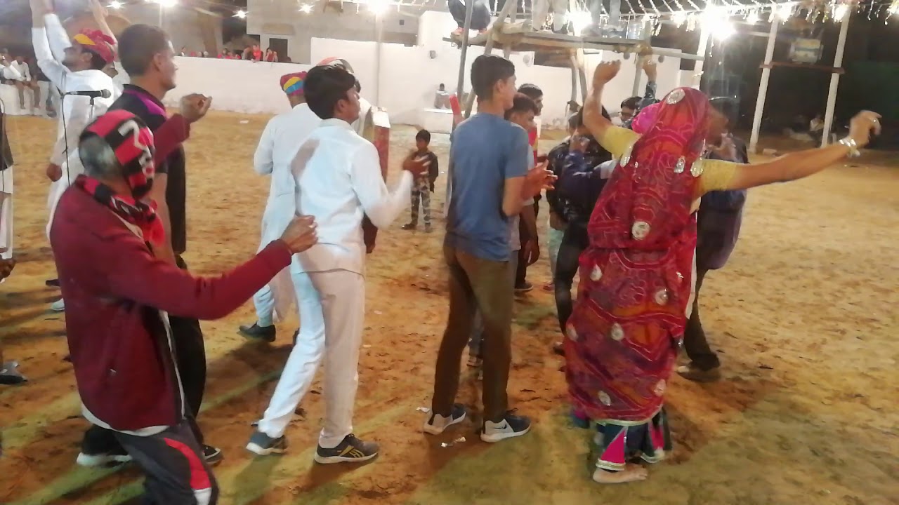 Rajasthani Holi masti at village in night =Fadanpura