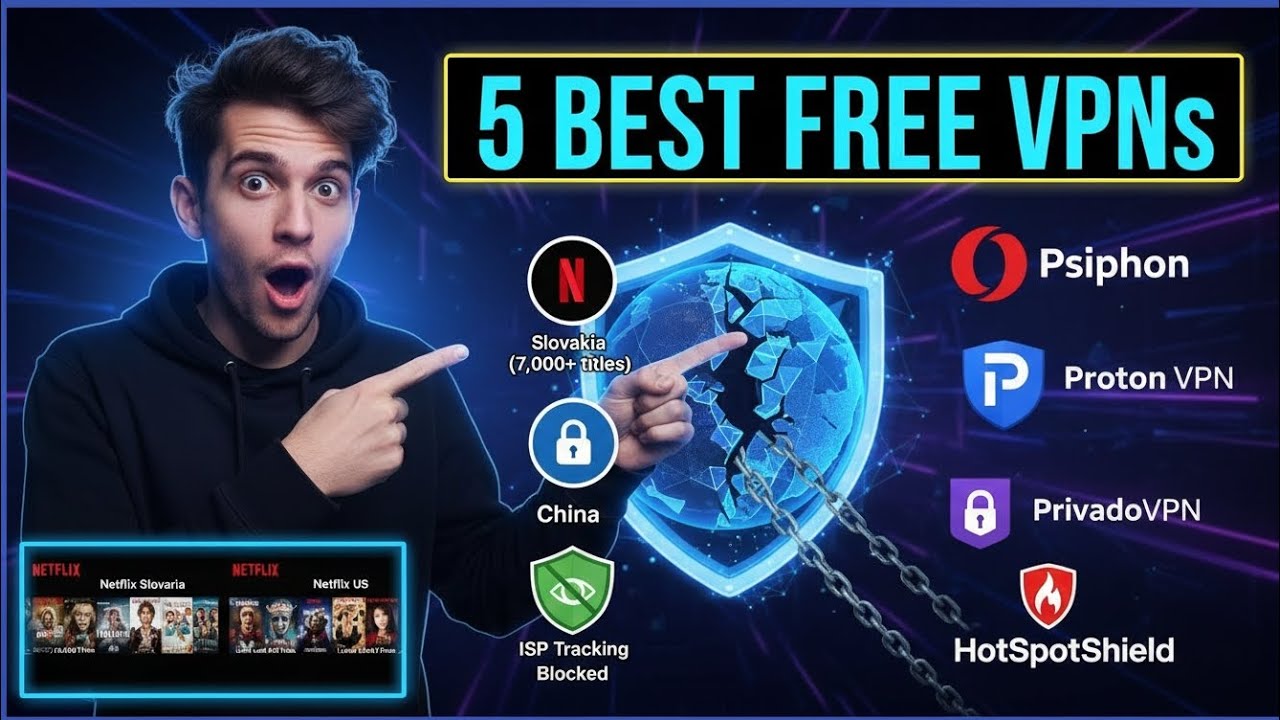 5 Best Free VPNs in 2024 | Stay Safe, Bypass Censorship & Unlock More Content