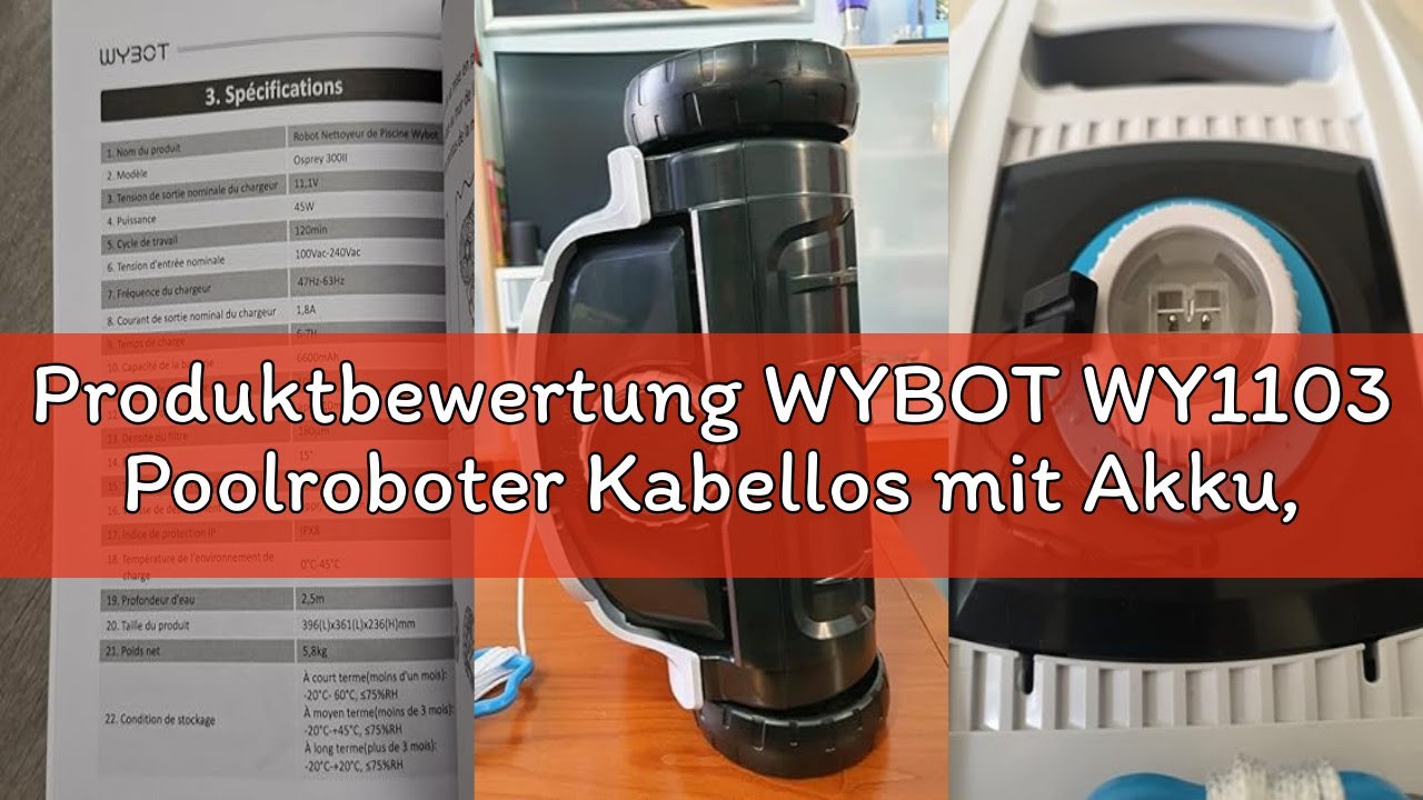 Produktbewertung WYBOT WY1103 Poolroboter Kabellos mit Akku, 120 Min. Laufzeit, für Aufstellpools bi