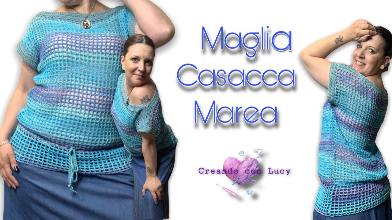 TUTORIAL UNCINETTO \ MAGLIA CASACCA MAREA\PUNTO FILET #tutorialuncinetto #magliauncinetto
