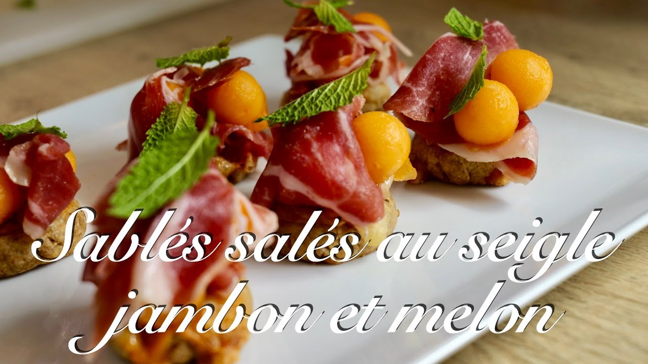【生ハムメロン進化系🍈/ライ麦チーズサブレ】 Sabl&eacute;s sal&eacute;s au seigle jambon et melon/How to make Rye cookies