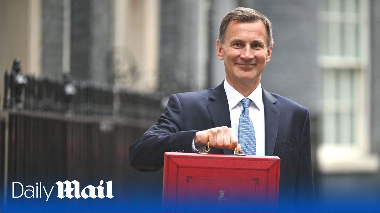 LIVE - UK Budget: British Finance Minister Jeremy Hunt presents the Red Box at Downing Street