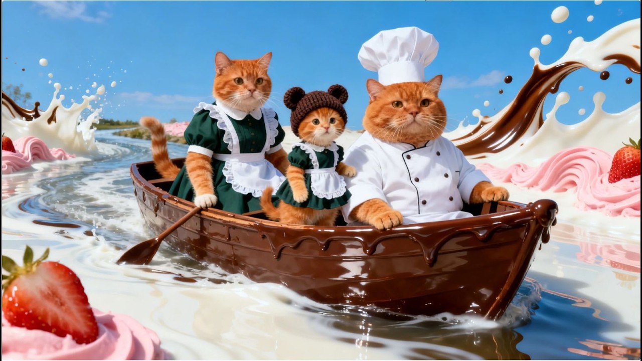 Ginger Kitten open coffee shop!🍕☕ See how Mama Cat and dad decorate store🐱