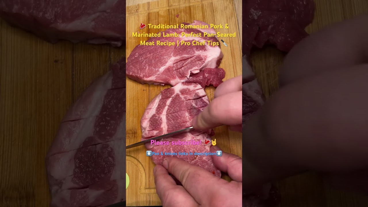 🥩 Traditional Romanian Pork & Marinated Lamb: Perfect Pan-Seared Meat Recipe | Pro Chef Tips 🔪 - 3