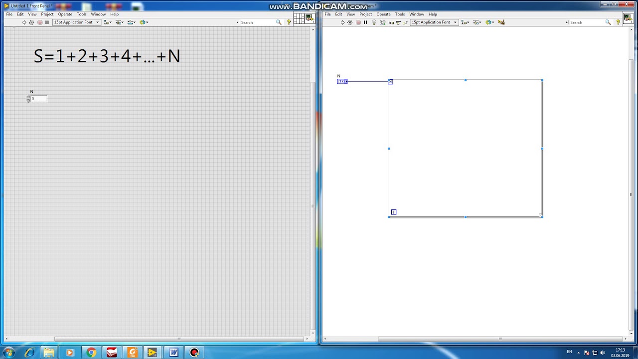 Sum of sequence 1+2 +3+ ...+ N in Labview