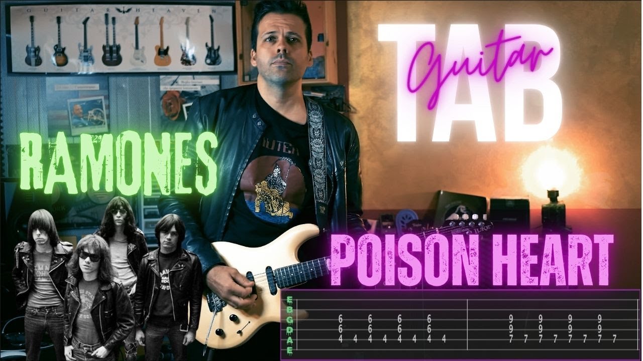 Poison Heart Guitar Tab Tutorial -The Ramones Cover Preset Music Man Luke 2 bfr