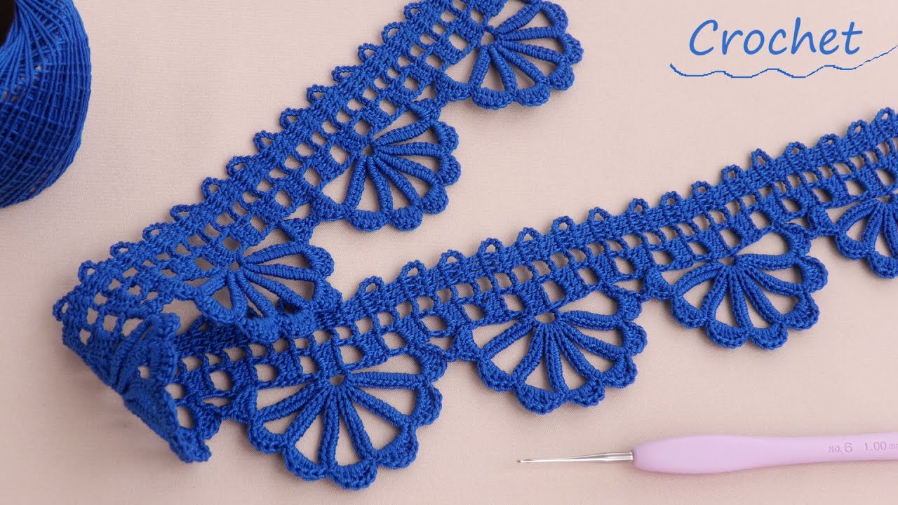 КРАСИВОЕ ленточное КРУЖЕВО вязание крючком КАЙМА МК 💎 Beautiful and very easy to crochet LACE