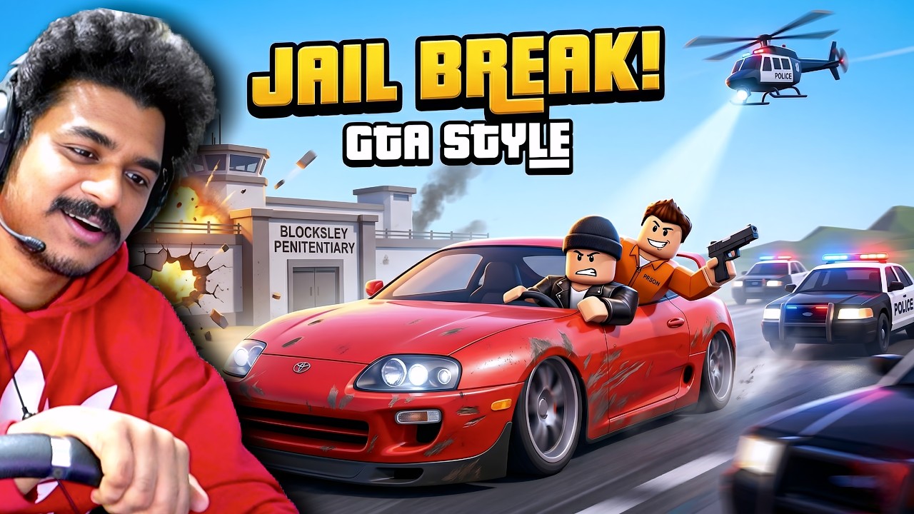 GTA Style JAIL BREAK in ROBLOX Gone wrong 😂🔥