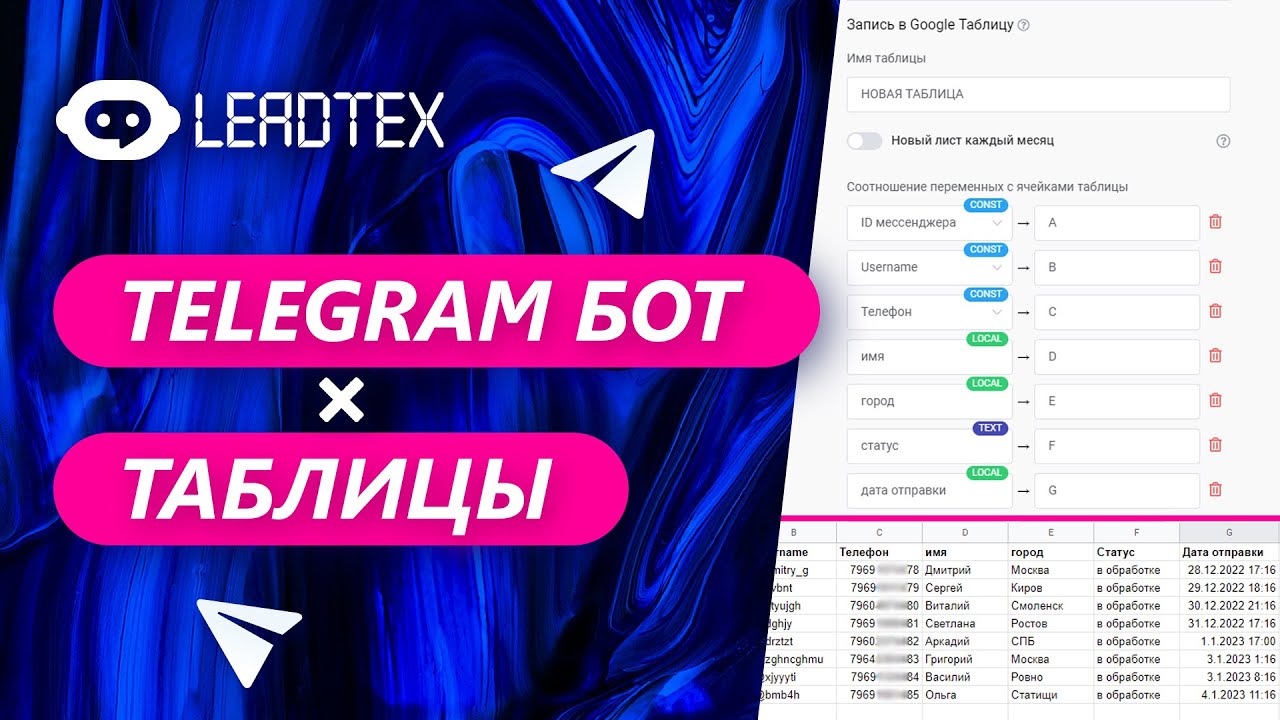 Телеграм бот и таблицы