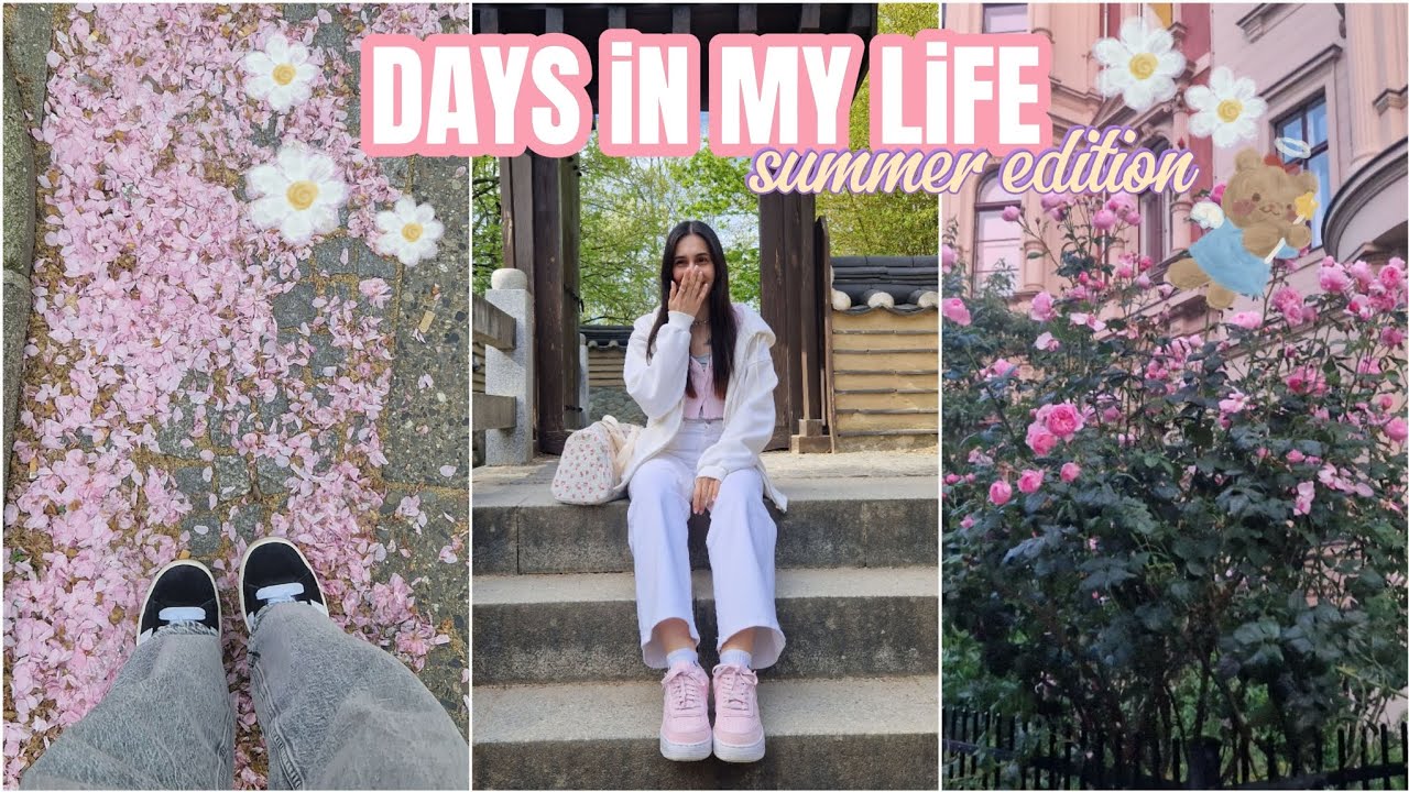 Daily Vlog : huge album unboxing, going to the cherry blossom festival, studying in a cafe 💐🧁🎀