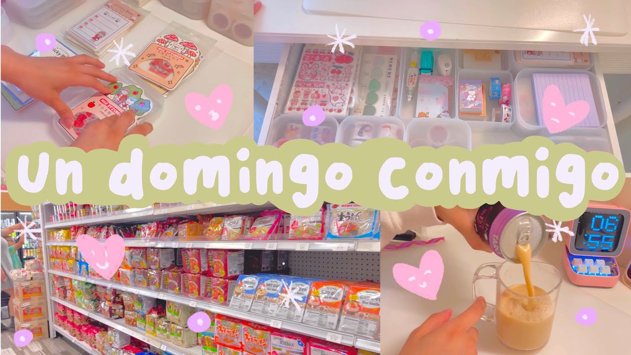 ♡ Un domingo conmigo// Organizando papelería// Supermercado Coreano ♡
