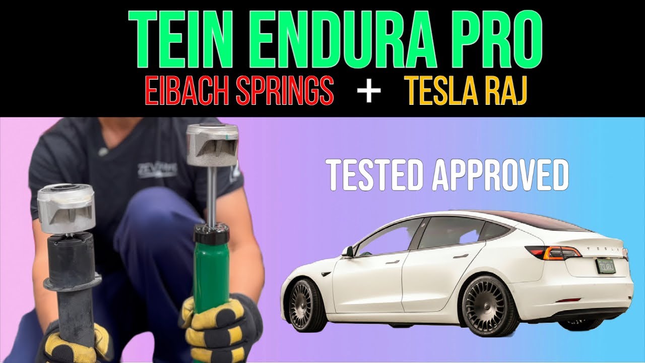 So good!!! Finally tested Tein EnduraPro shocks  on Tesla Raj's lowered Model 3 LR Rear Wheel Drive