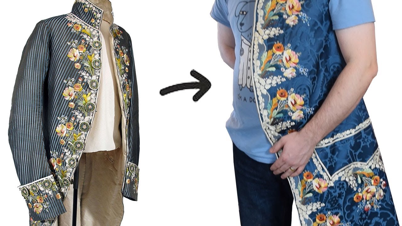 How to make an Embroidered Court Suit - Part one - Starting embroidery on Count Fersen's Frock Coat