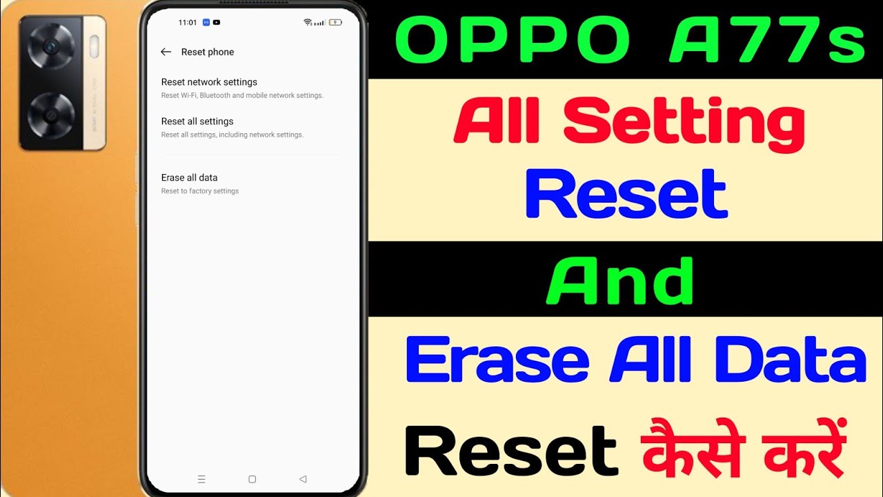 Oppo A77s Reset Kaise Kare ll How To Reset All Setting And Erase All Data Oppo A77s