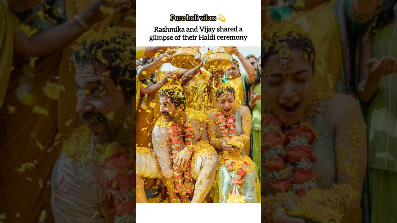 Rashmika and Vijay shared a glimpse of their Haldi ceremony #virosh #haldi #wedding #ytshorts #viral