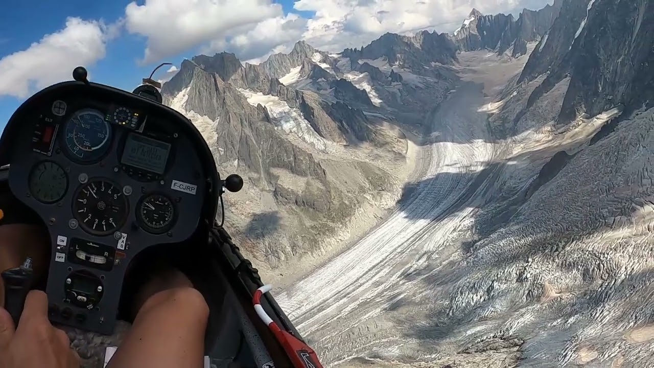 vol en planeur massif du Mont-Blanc