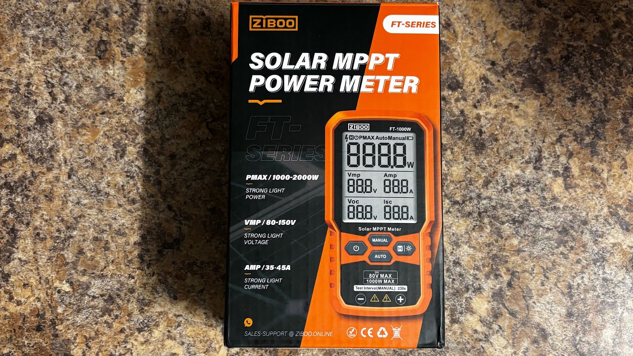 ZIBOO FT-2000W Solar MPPT Power Meter Unboxing. Test solar panel arrays up to 2000 Watt, 45A,150V dc