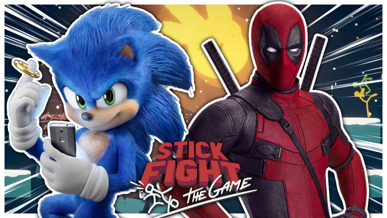 Movie Sonic And Deadpool Play Stick Fight!!