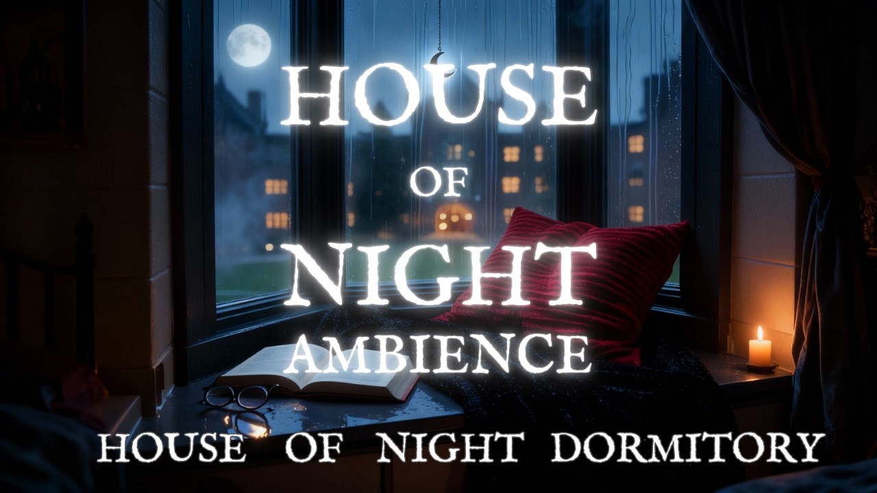 House of Night Dorm Room at Night | Vampire Academy Ambience, Rain & Music