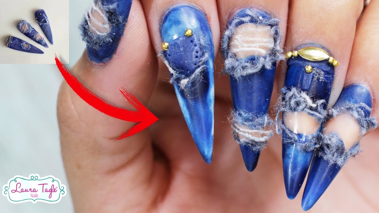 UÑAS HIPERREALISTAS DE MEZCLILLA #RecrealoLauraTagle
