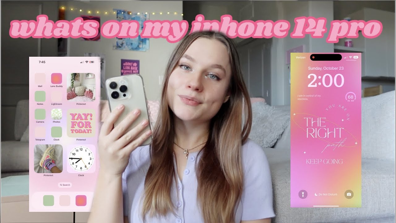 what's on my iphone 14 pro!! aesthetic ios 16 setup + phone tour! | Isabella LoRe