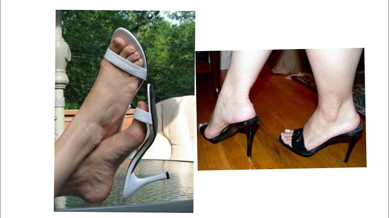 Adorable collection of high heel mule sandals for ladies.
