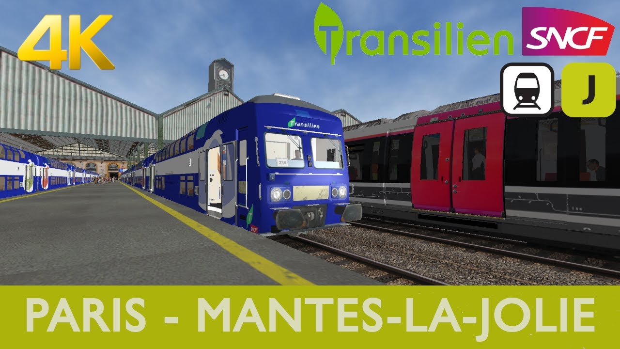4K CABRIDE TRANSILIEN LIGNE J | PARIS SAINT-LAZARE - MANTES-LA-JOLIE en VB2N [ORTS]