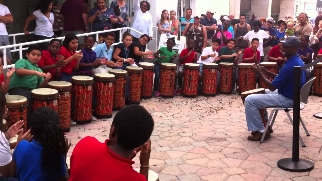 Highland Elementary's World Drumming Ensemble Perform During Lake Worth Street Painting Festival