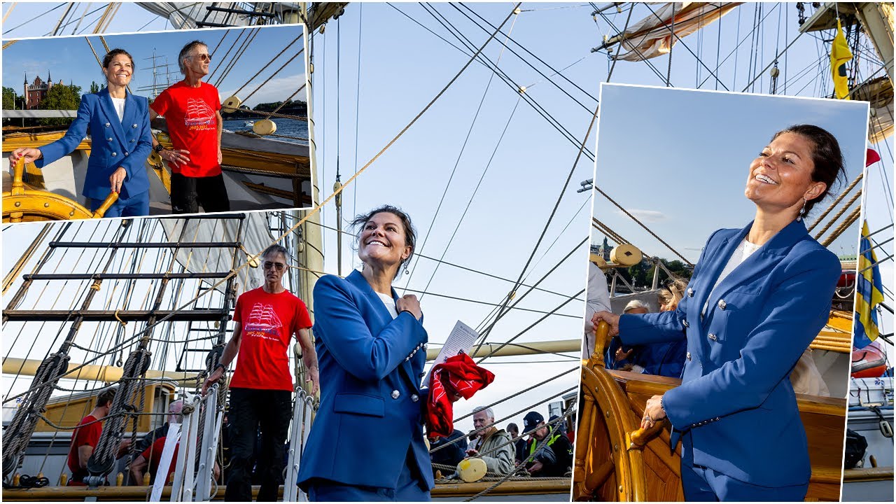 Crown Princess Victoria sails with Briggen Tre Kronor in archipelago