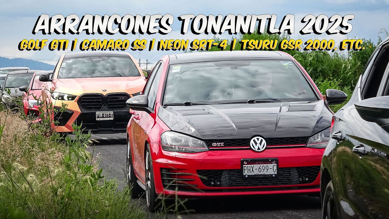 Arrancones Tonanitla Julio 2025 | Golf GTI, Camaro SS, Neon SRT-4, Tsuru GSR 2000, etc.
