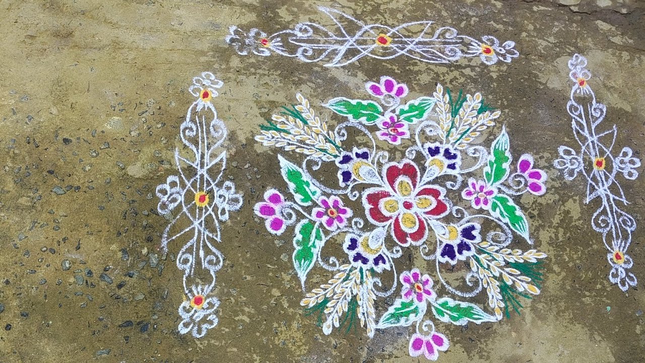 Festival 🎎 rangoli 🫰💞 like and subscribe please 🫰🫰 essay process rangoli 🫰