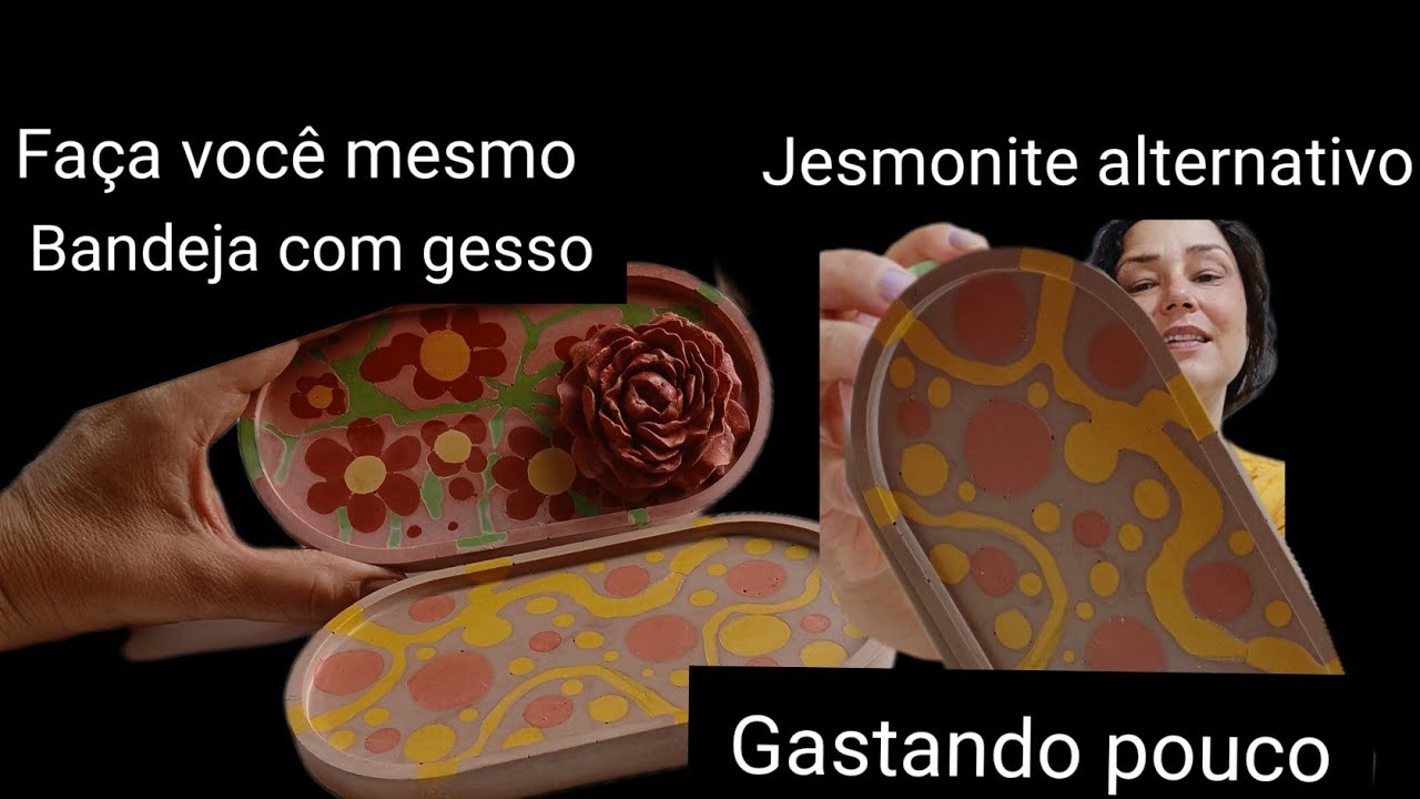 Como Fazer Linda Bandeja com Gesso | faça você mesmo bandeja decorativa artesanato com gesso