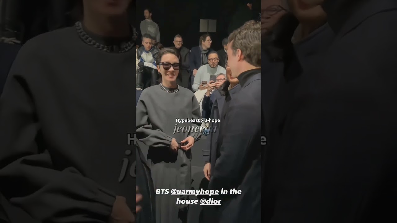 J-hope meeting with Hypebeast and Jimin talking to Naomi Campbell at Dior fashion show 😍❤️