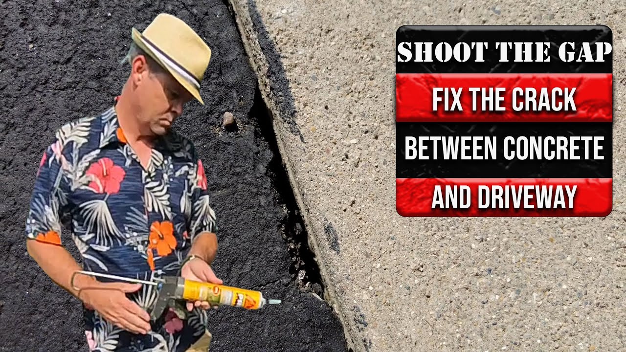 How to fix crack between concrete and driveway. How to seal an expansion Joint and asphalt driveway