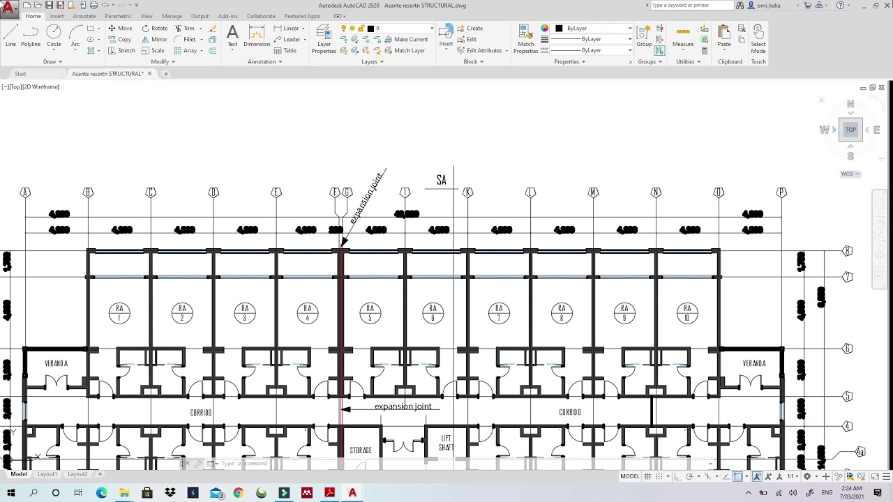A to Z Design of Real Project Using Etabs 19 and Autocad 2020 (Part 1). Etabs Tutorials