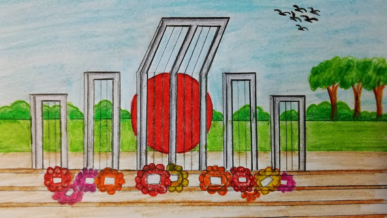 How to draw Shahid Minar.Step by step(easy draw)