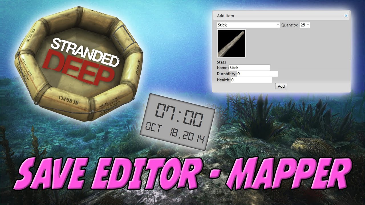 Stranded Deep Save Editor & Mapper: Editor de partidas guardadas Online