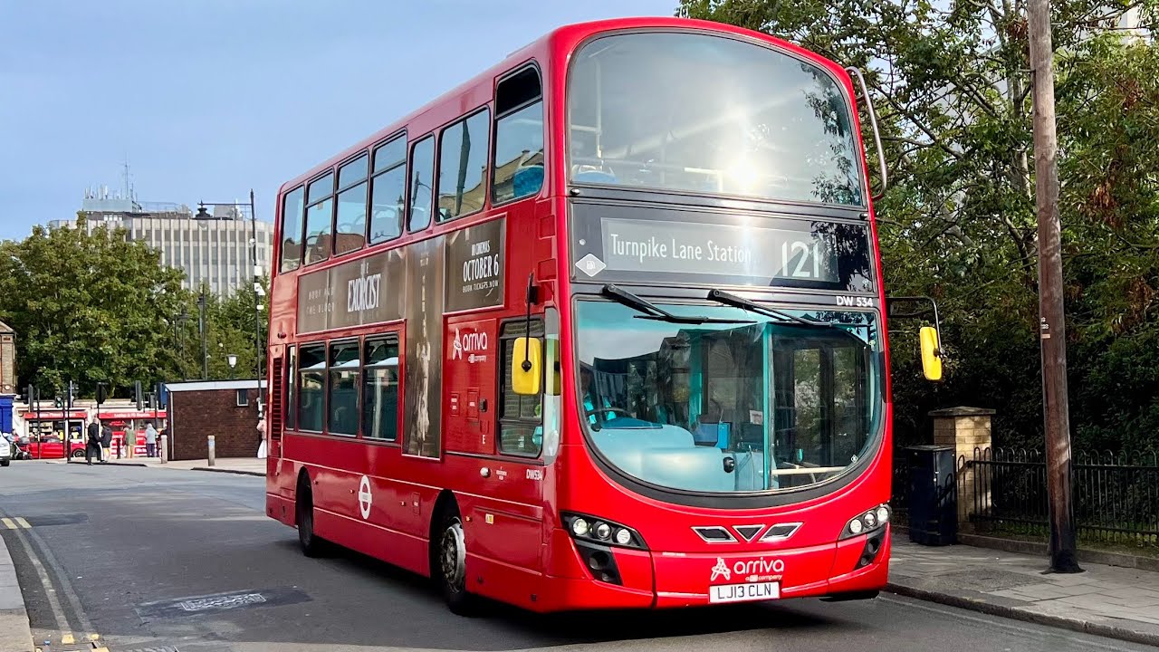 London Bus Route 121 - Turnpike Lane to Enfield Island Village - Subtitles