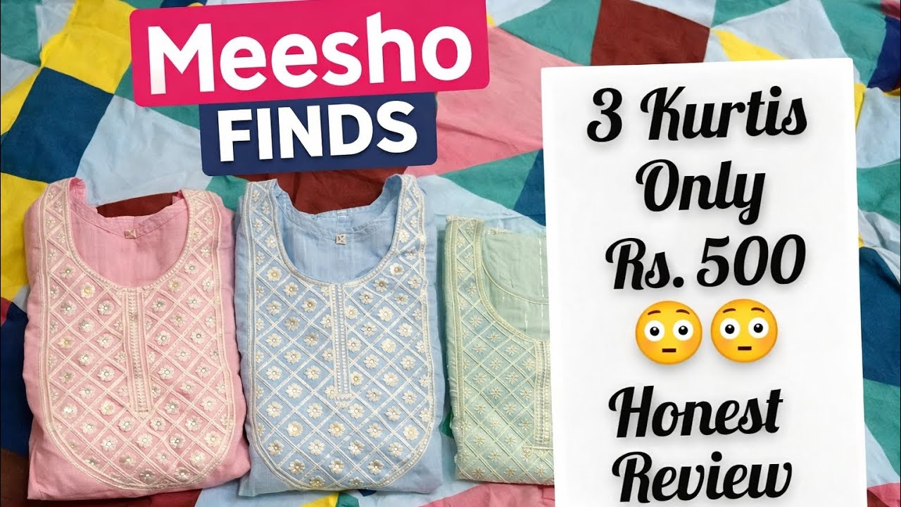 | Meesho Finds I 3 Kurtis Rs.500 🤪