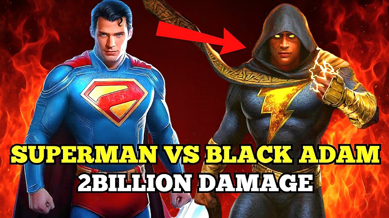 Как победить босса Чёрного Адама, играя за Супермена DC (урон 2 миллиарда) | Injustice 2 Mobile