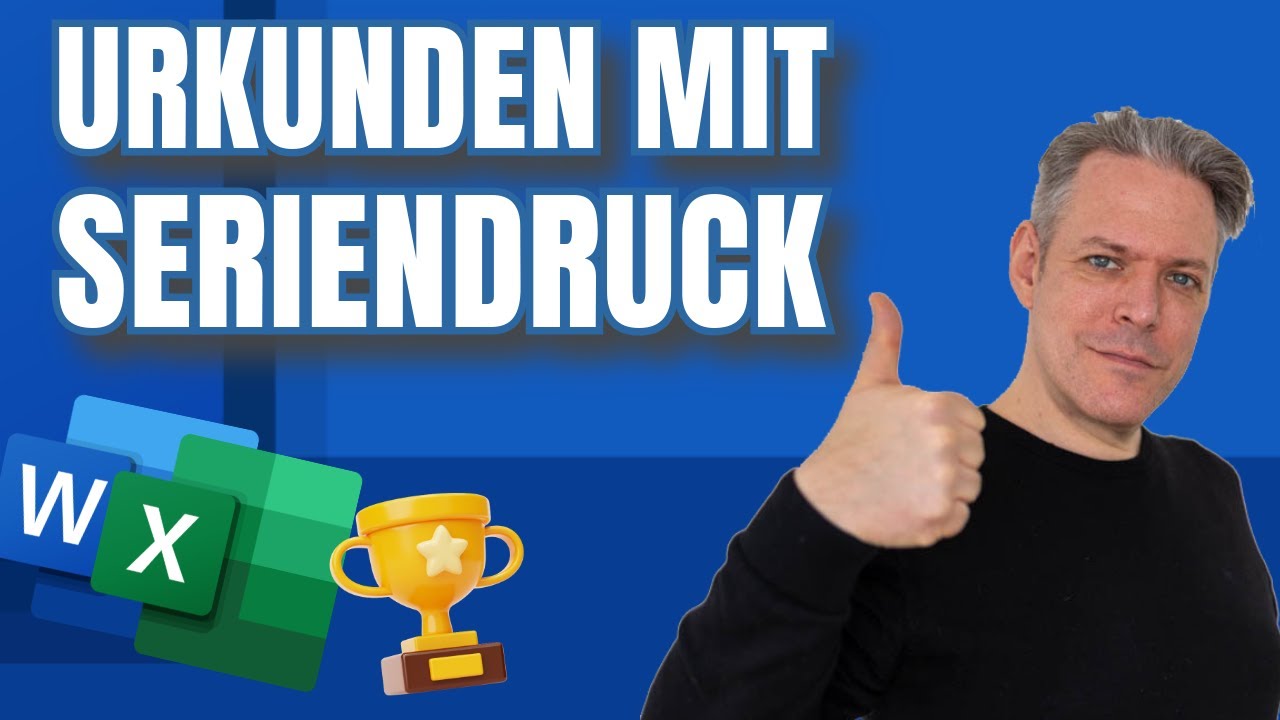Urkunde in Word mit Excelliste als Serienbrief drucken oder als PDF speichern #lernsnacks