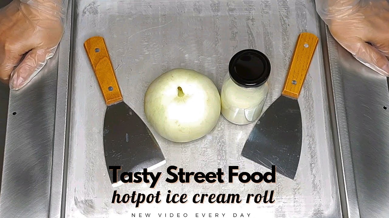 Hotpot Ice Cream Rolls | how to make fried Ice Cream with Melon pear | Tasty street food