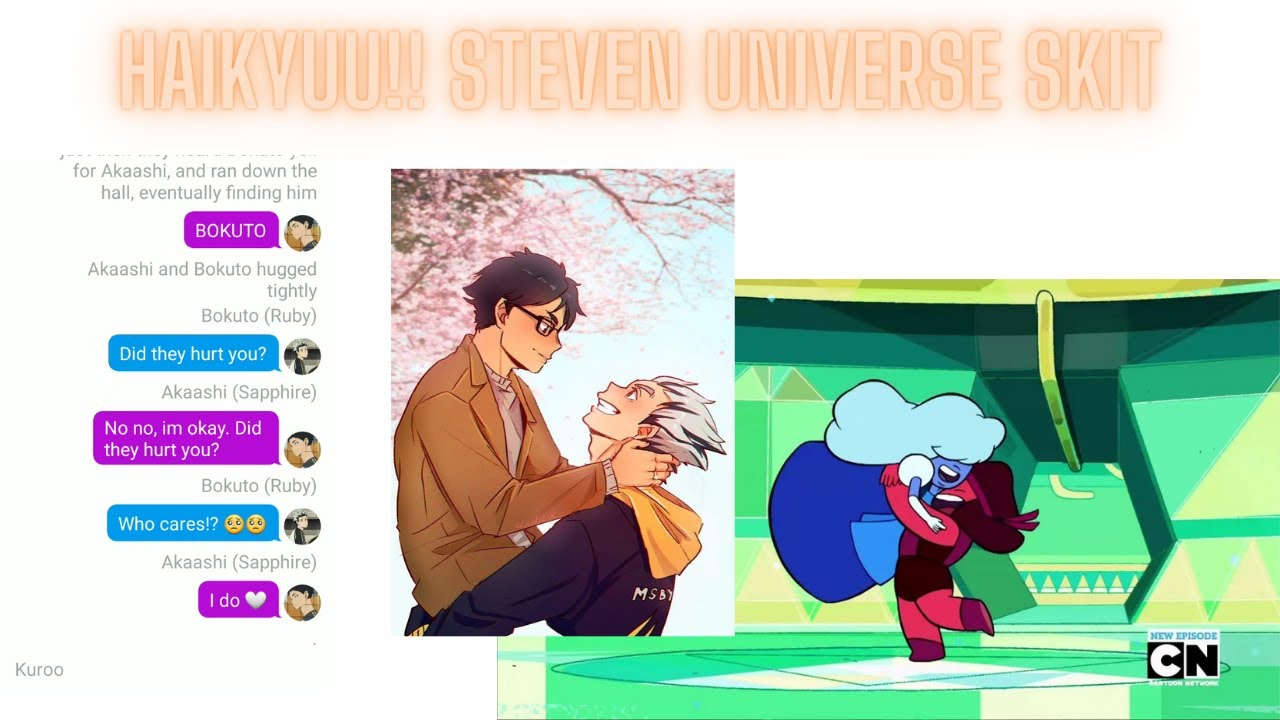 Haikyuu!! Texts Steven Universe SKIT: Akaashi and Bokuto FUSE!?