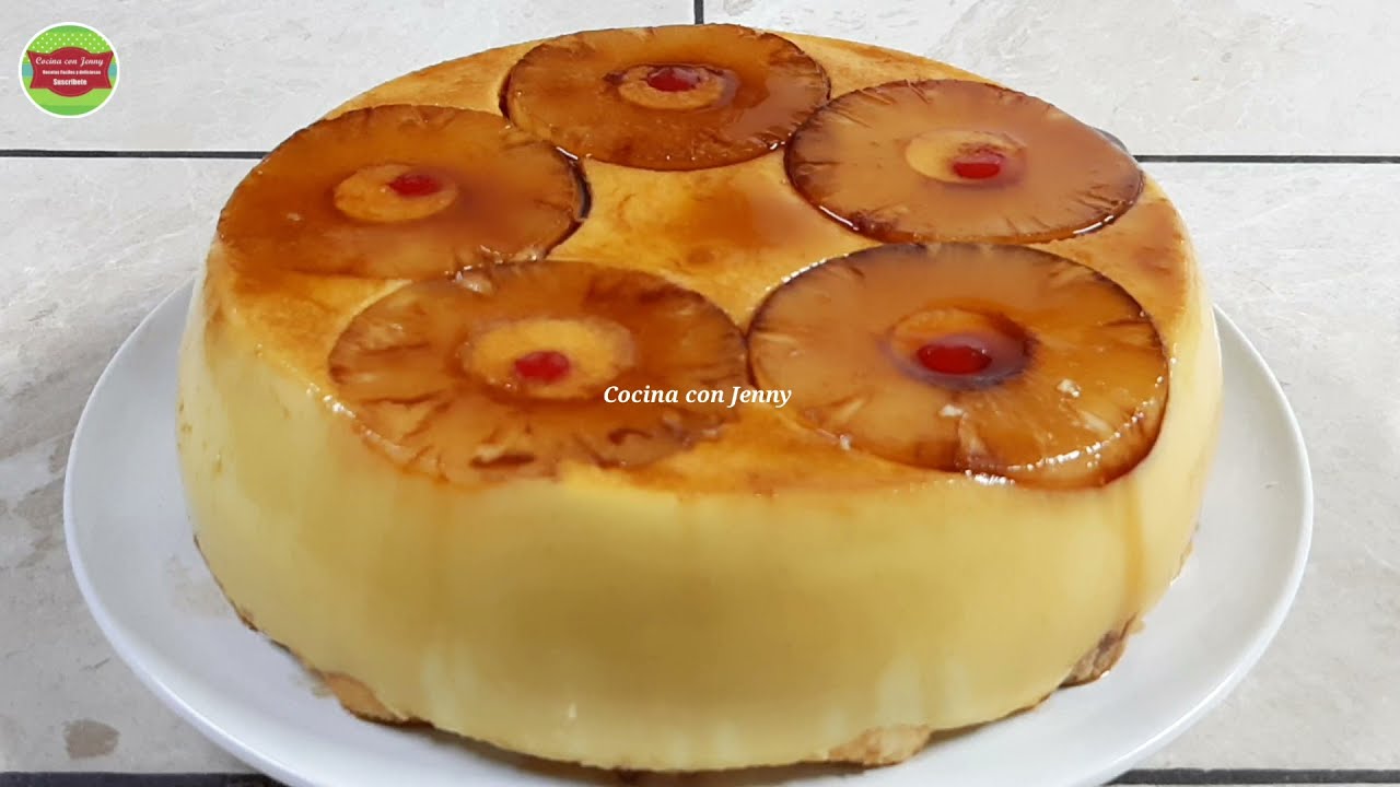 Receta de Tarta de Piña sin Horno - Volcado de Piña /Cocina con Jenny