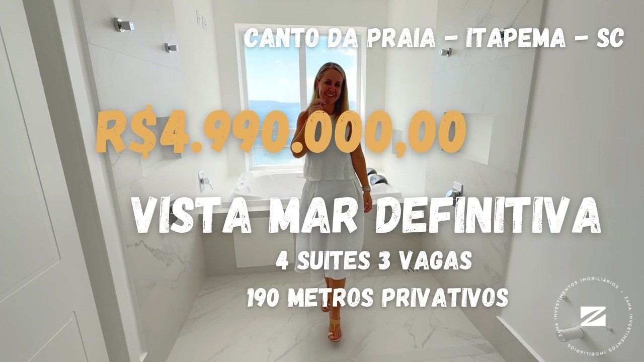 A MELHOR VISTA PARA MARINA DO CANTO DA PRAIA | 4 SUITES | 3 VAGAS | ITAPEMA - SC