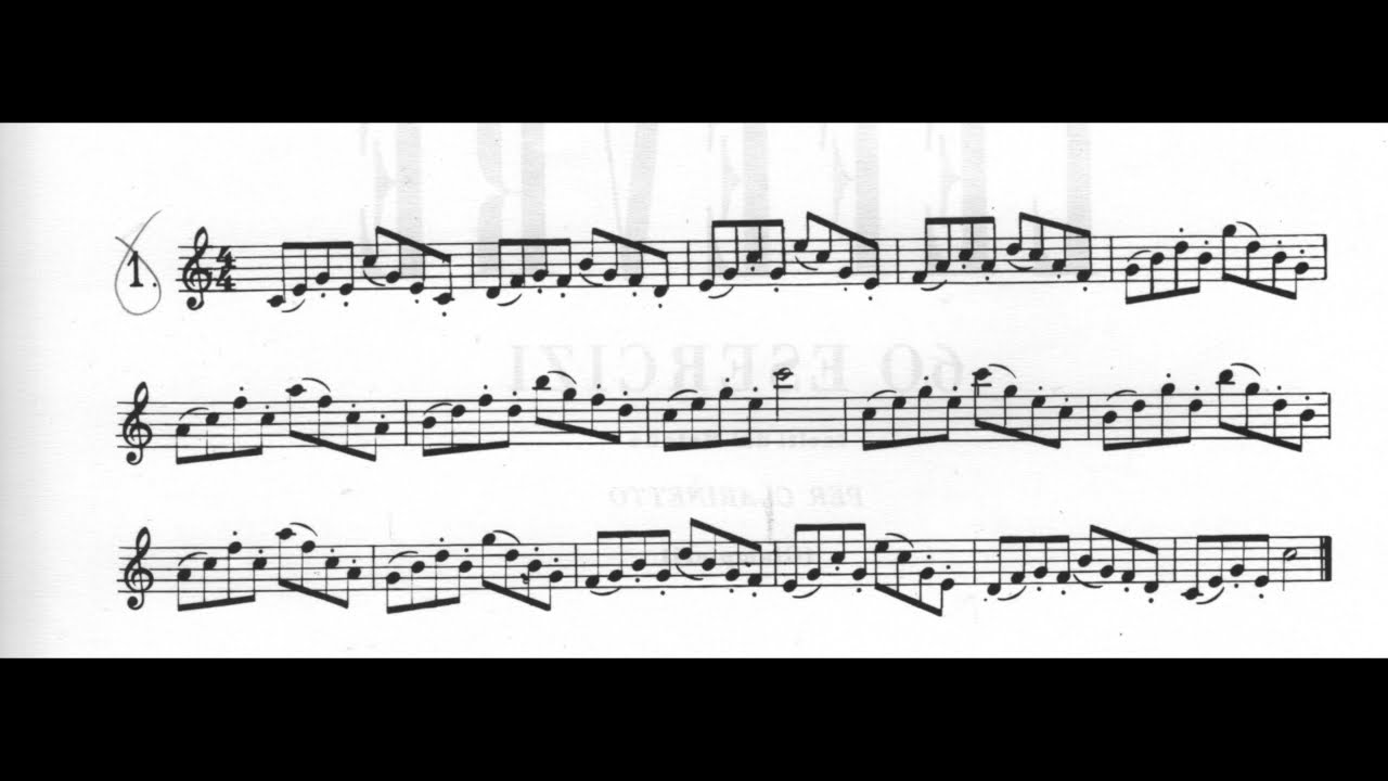 Lef&egrave;vre, 60 exercises for Clarinet: exercises 1 to 5