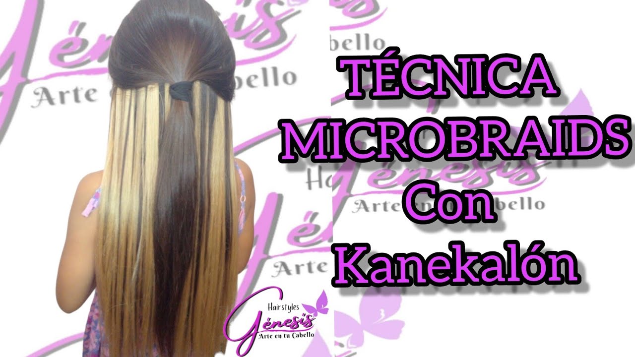 TÉCNICA MICROBRAIDS 💜   EXTENCIONES CON KANEKALÓN💜 paso a paso