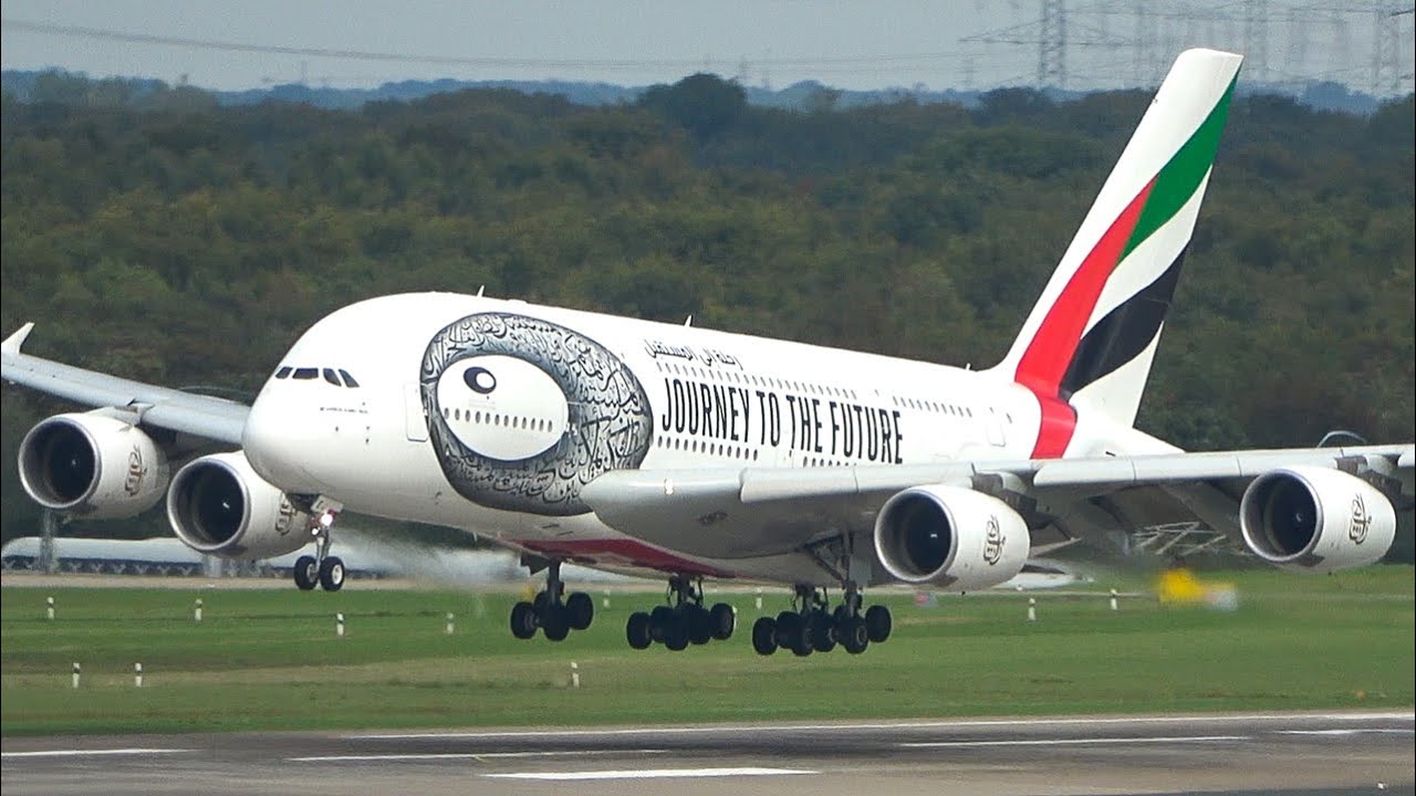 AIRBUS A380 LANDING with a NEW SPECIAL LIVERY - A380 Departure (4K)